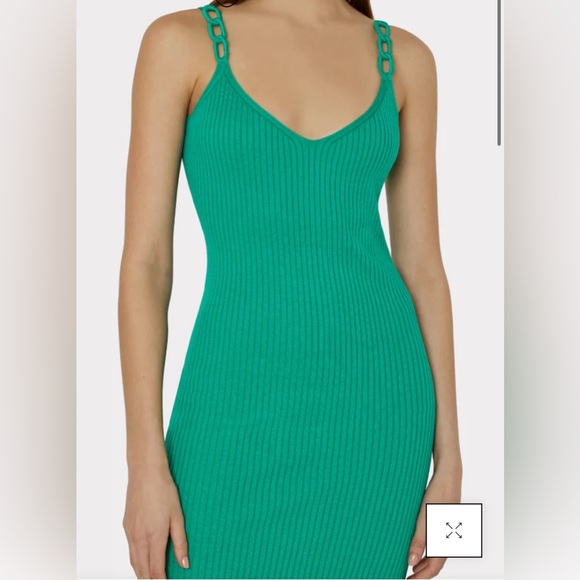 Milly Knit Chain Strap Midi Dress Emerald XS EUC P - Picture 2 of 12